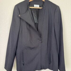 Akris Punto Zip Jacket in Black Dot Size 12